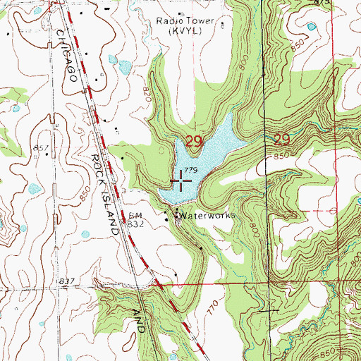 Topographic Map of Holdenville Waterworks Dam, OK