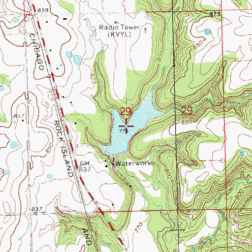 Topographic Map of Holdenville Waterworks Lake, OK