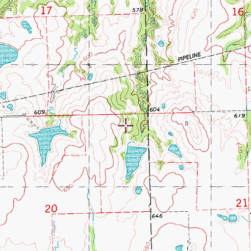Topographic Map of Isom Lake, OK
