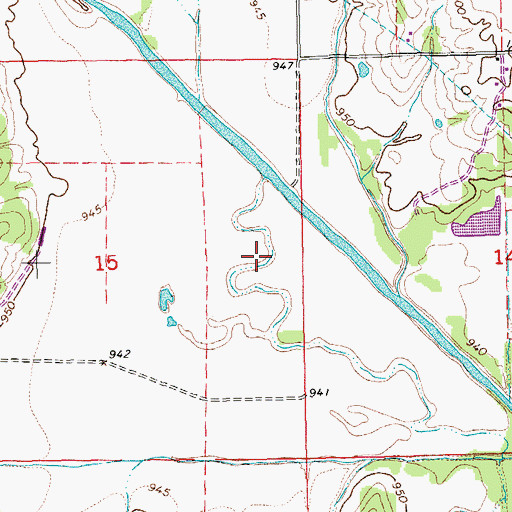 Topographic Map of Rocky Dam, OK