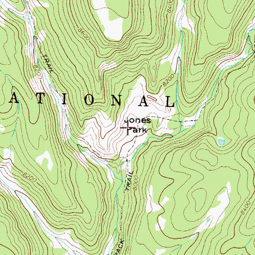 Topographic Map of Jones Park, CO