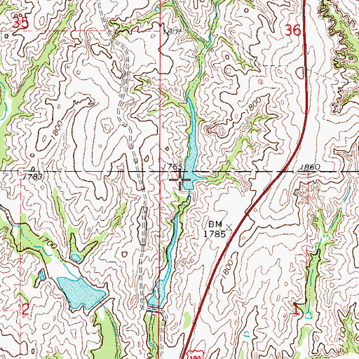 Topographic Map of Taylor Number 4 Dam, OK