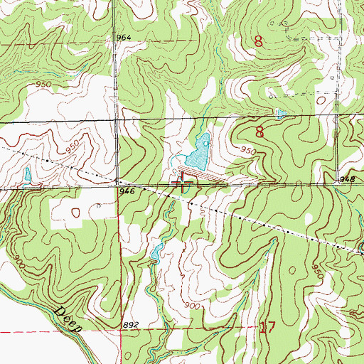 Topographic Map of Little Deep Fork Creek Site 7 Dam, OK