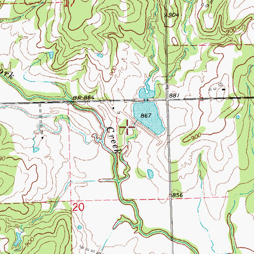 Topographic Map of Little Deep Fork Creek Site 8 Dam, OK