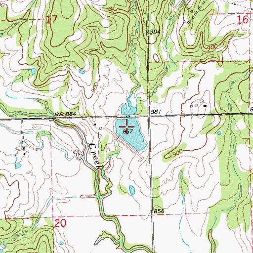 Topographic Map of Little Deep Fork Creek Site 8 Reservoir, OK