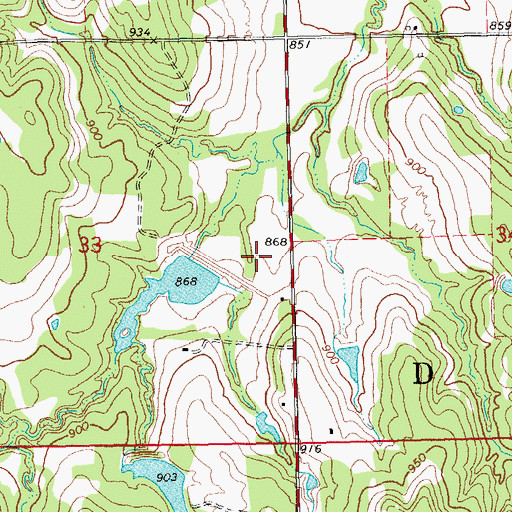 Topographic Map of Little Deep Fork Creek Site 9 Reservoir, OK