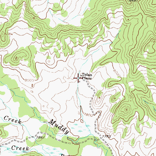 Topographic Map of Tolan Place, CO