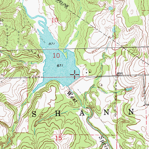 Topographic Map of Little Deep Fork Creek Site 10 Dam, OK