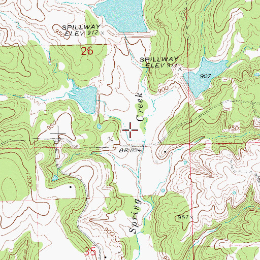 Topographic Map of Little Deep Fork Creek Site 12 Reservoir, OK