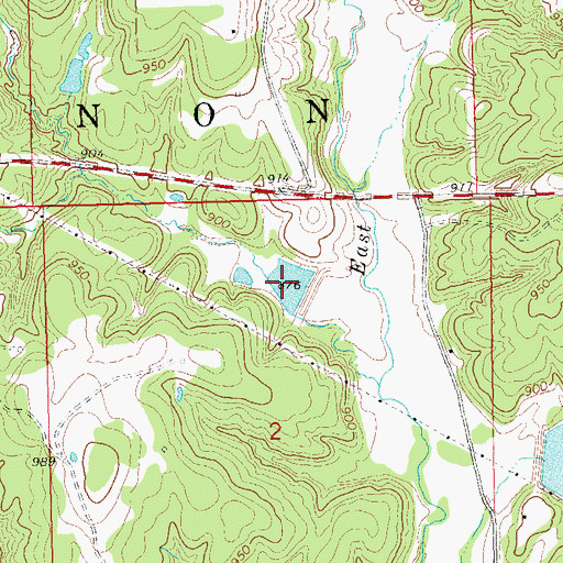 Topographic Map of Little Deep Fork Creek Site 14 Reservoir, OK