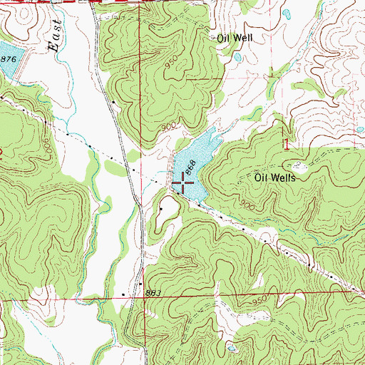 Topographic Map of Little Deep Fork Creek Site 15 Dam, OK