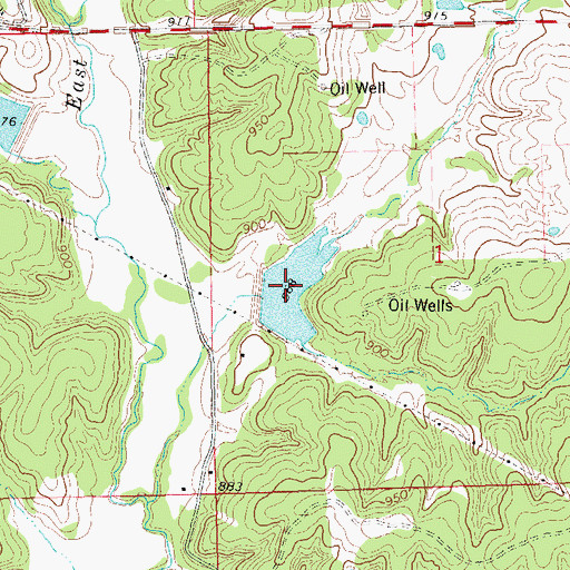 Topographic Map of Little Deep Fork Creek Site 15 Reservoir, OK