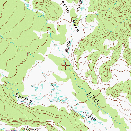 Topographic Map of Battle Creek, CO