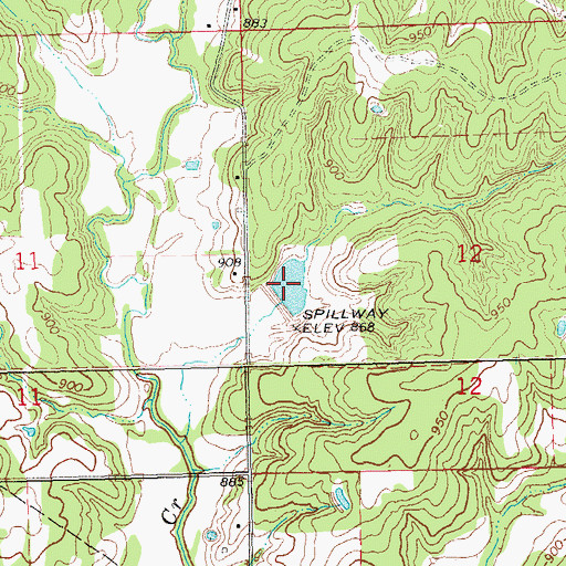 Topographic Map of Little Deep Fork Creek Site 16 Reservoir, OK