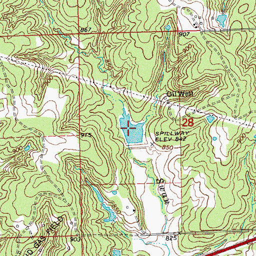 Topographic Map of Little Deep Fork Creek Site 27 Reservoir, OK