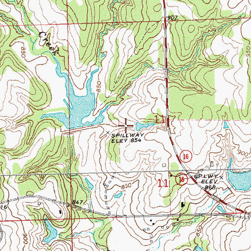 Topographic Map of Little Deep Fork Creek Site 29 Dam, OK