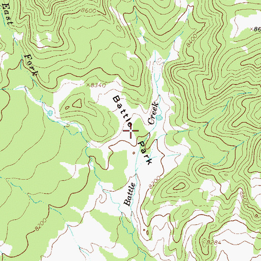 Topographic Map of Battle Park, CO