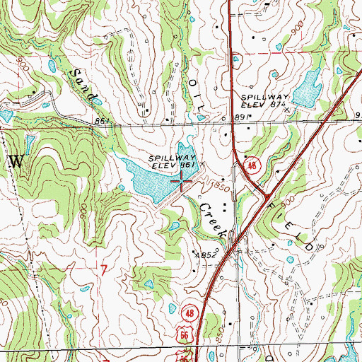 Topographic Map of Little Deep Fork Creek Site 33 Dam, OK