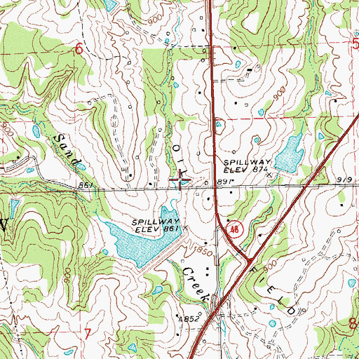 Topographic Map of Little Deep Fork Creek Site 35 Reservoir, OK