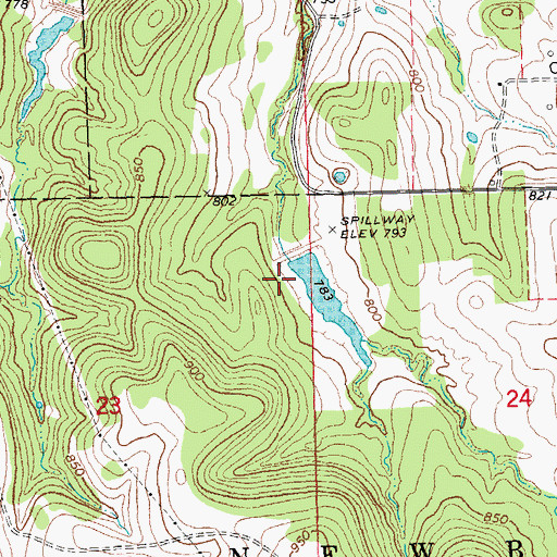 Topographic Map of Little Deep Fork Creek Site 42 Dam, OK