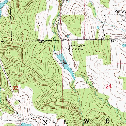 Topographic Map of Little Deep Fork Creek Site 42 Reservoir, OK