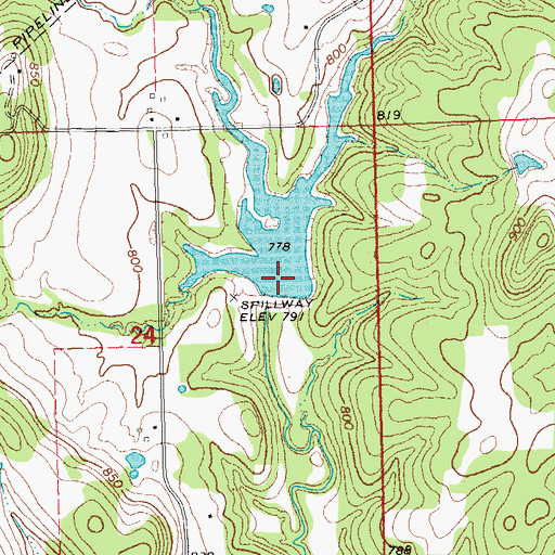 Topographic Map of Little Deep Fork Creek Site 43 Dam, OK