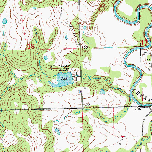 Topographic Map of Little Deep Fork Creek Site 46 Dam, OK