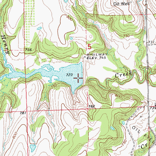 Topographic Map of Little Deep Fork Creek Site 48 Dam, OK