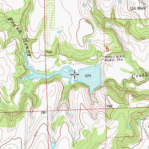 Topographic Map of Little Deep Fork Creek Site 48 Reservoir, OK