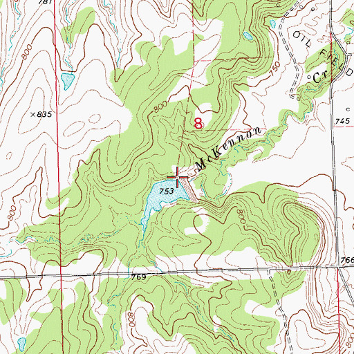 Topographic Map of Little Deep Fork Creek Site 49 Dam, OK