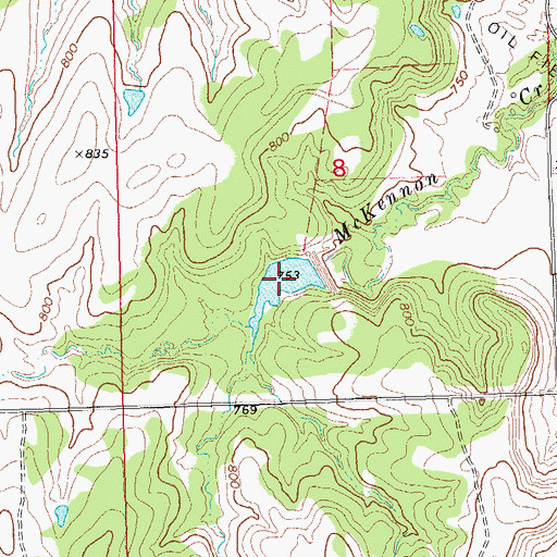 Topographic Map of Little Deep Fork Creek Site 49 Reservoir, OK