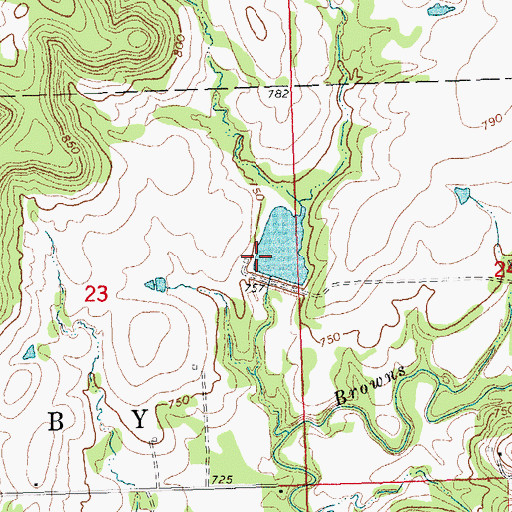 Topographic Map of Little Deep Fork Creek Site 52 Dam, OK