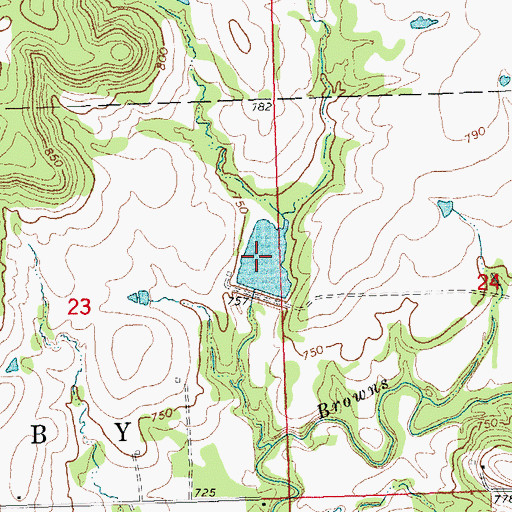 Topographic Map of Little Deep Fork Creek Site 52 Reservoir, OK