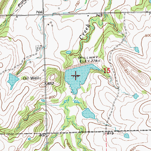 Topographic Map of Little Deep Fork Creek Site 40 Reservoir, OK