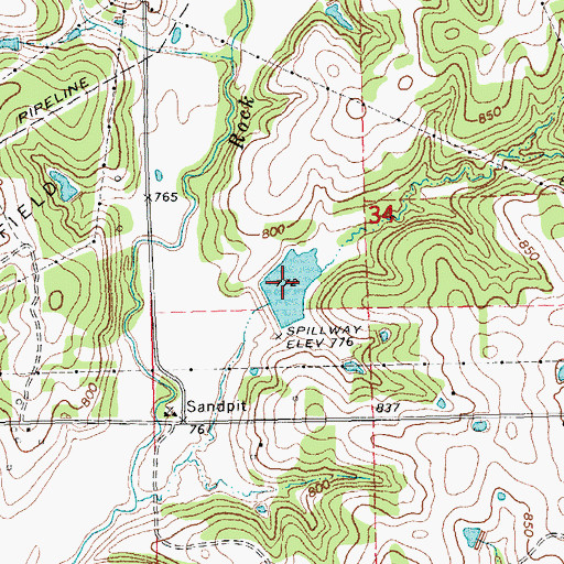 Topographic Map of Little Deep Fork Creek Site 39 Reservoir, OK