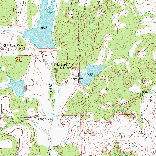 Topographic Map of Little Deep Fork Creek Site 13 Dam, OK