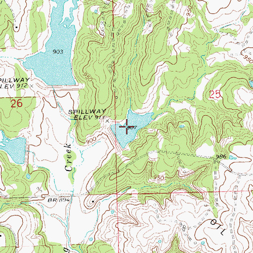 Topographic Map of Little Deep Fork Creek Site 13 Reservoir, OK