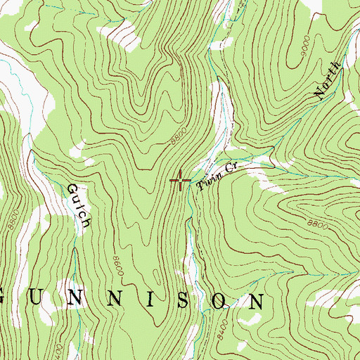 Topographic Map of Twin Creek, CO