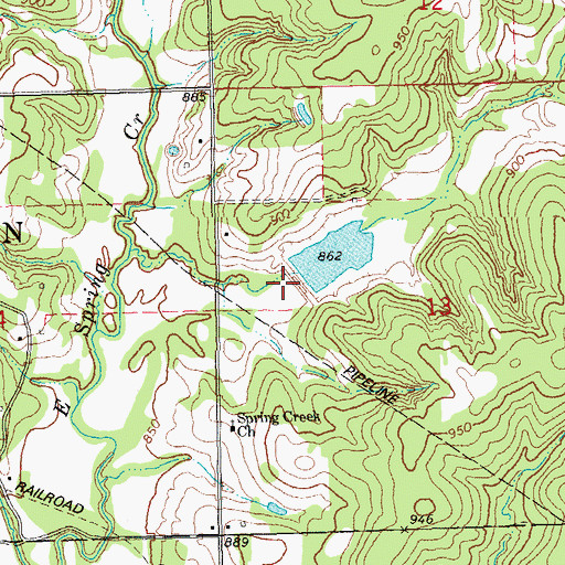 Topographic Map of Little Deep Fork Creek Site 17 Dam, OK