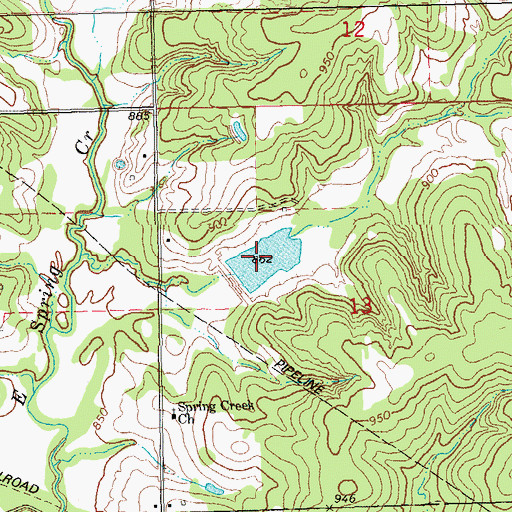 Topographic Map of Little Deep Fork Creek Site 17 Reservoir, OK