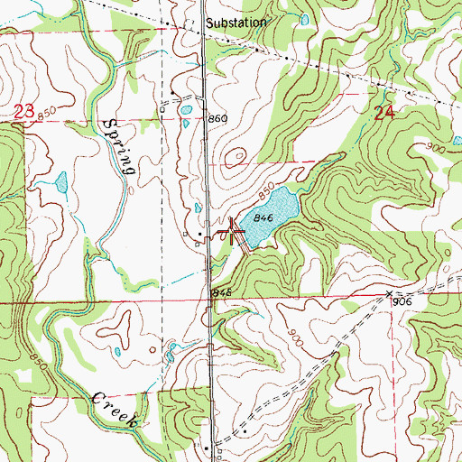 Topographic Map of Little Deep Fork Creek Site 18 Dam, OK