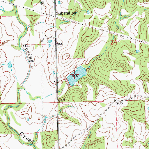 Topographic Map of Little Deep Fork Creek Site 18 Reservoir, OK