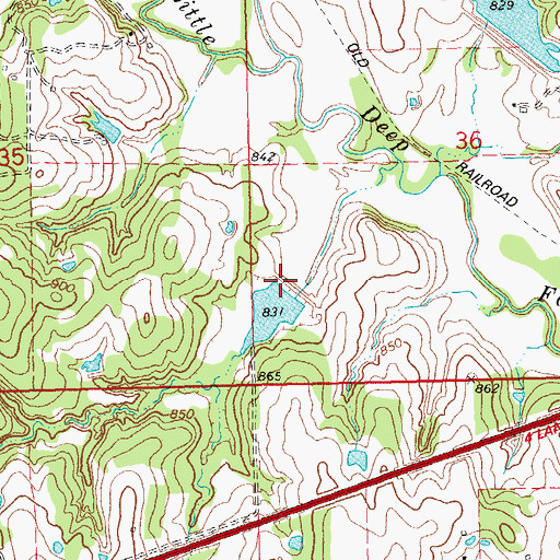Topographic Map of Little Deep Fork Creek Site 55c Dam, OK
