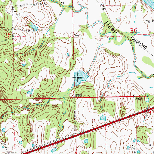 Topographic Map of Little Deep Fork Creek Site 55c Reservoir, OK