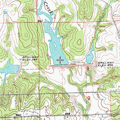 Topographic Map of Little Deep Fork Creek Site 21r Dam, OK