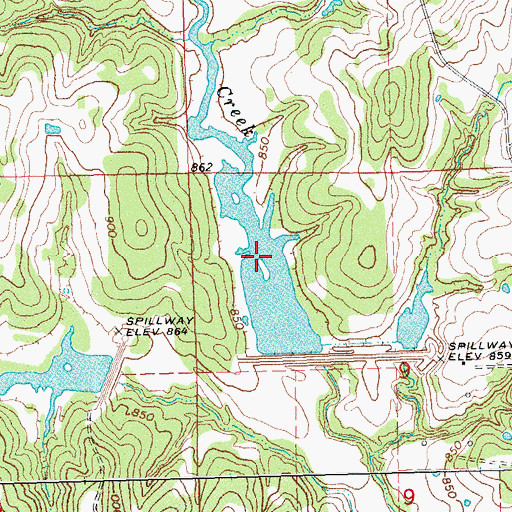Topographic Map of Little Deep Fork Creek Site 21r Reservoir, OK