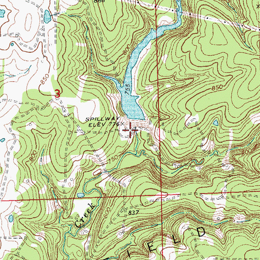 Topographic Map of Little Deep Fork Creek Site 51r Dam, OK