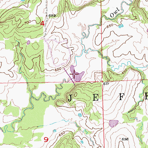 Topographic Map of Leader Middle Clear Boggy Creek 34 Reservoir, OK