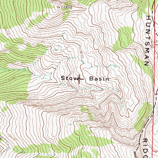 Topographic Map of Stove Basin, CO