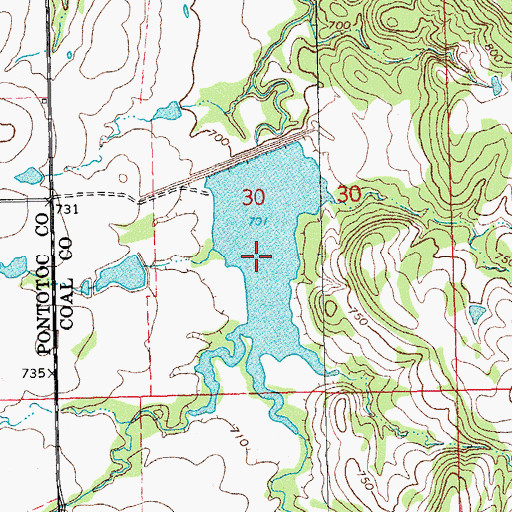 Topographic Map of Upper Clear Boggy Creek Site 9 Reservoir, OK